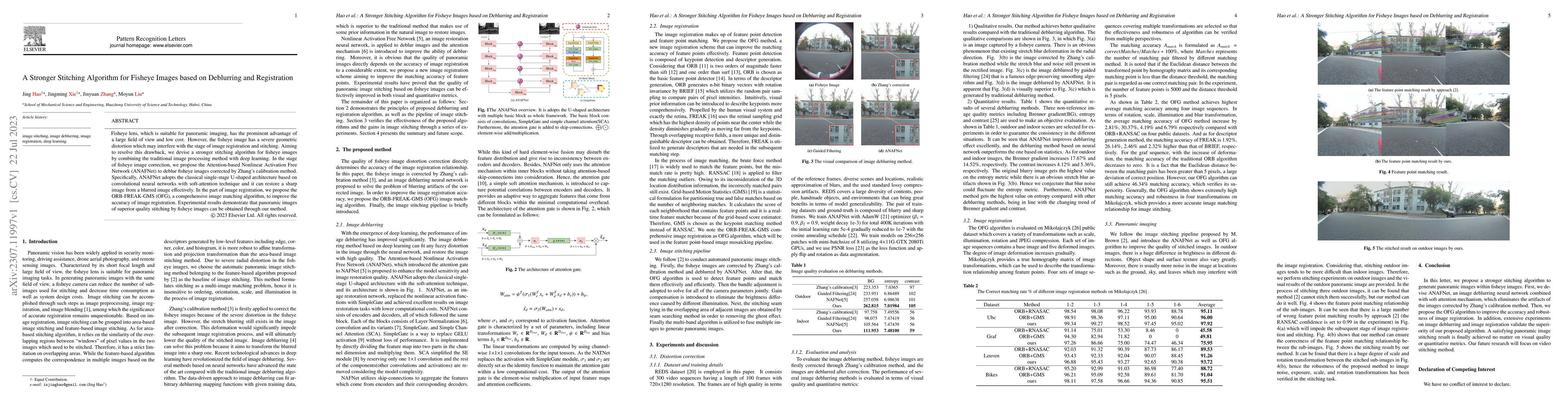 Thumbnail for A Stronger Stitching Algorithm for Fisheye Images based on Deblurring
  and Registration