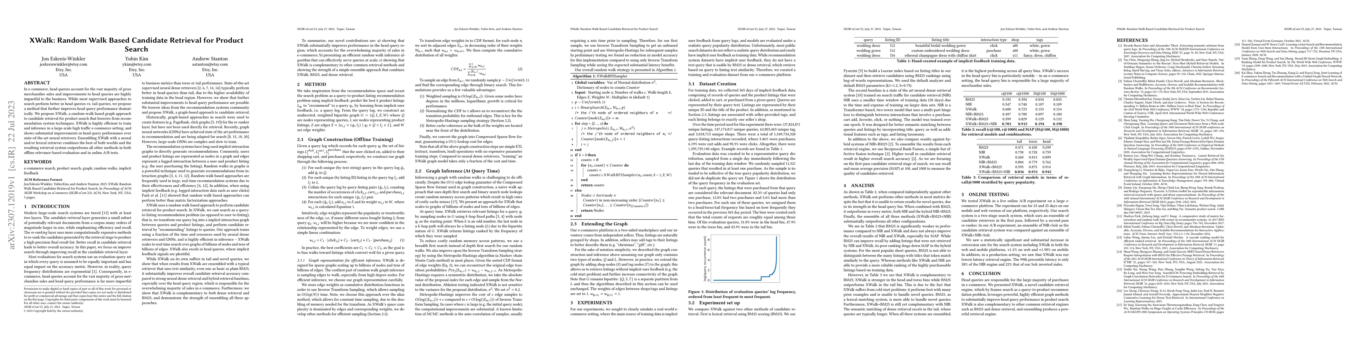 Thumbnail for XWalk: Random Walk Based Candidate Retrieval for Product Search