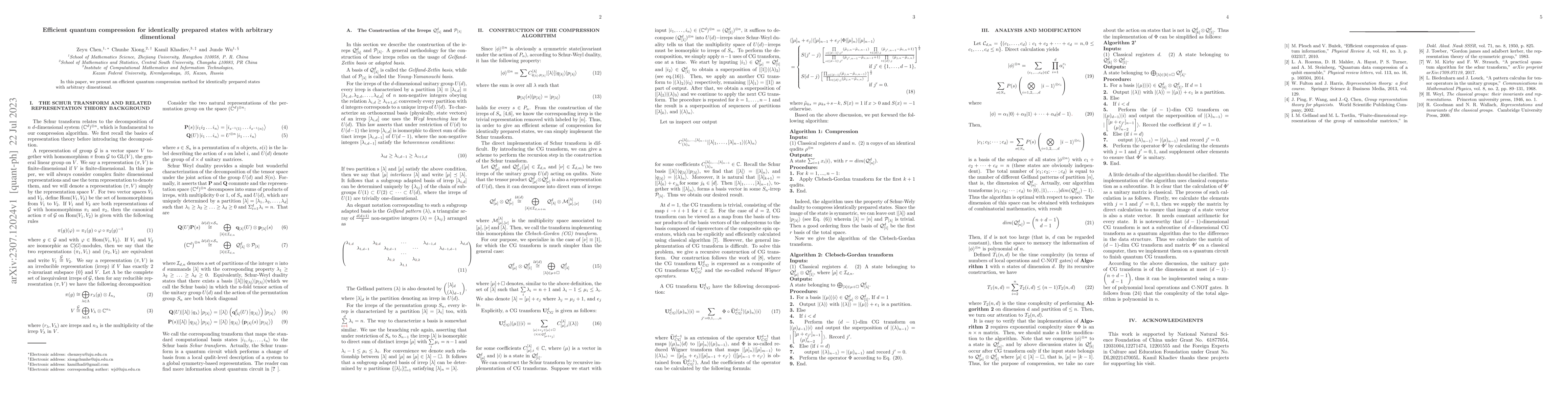 Thumbnail for Efficient quantum compression for identically prepared states with
  arbitrary dimentional