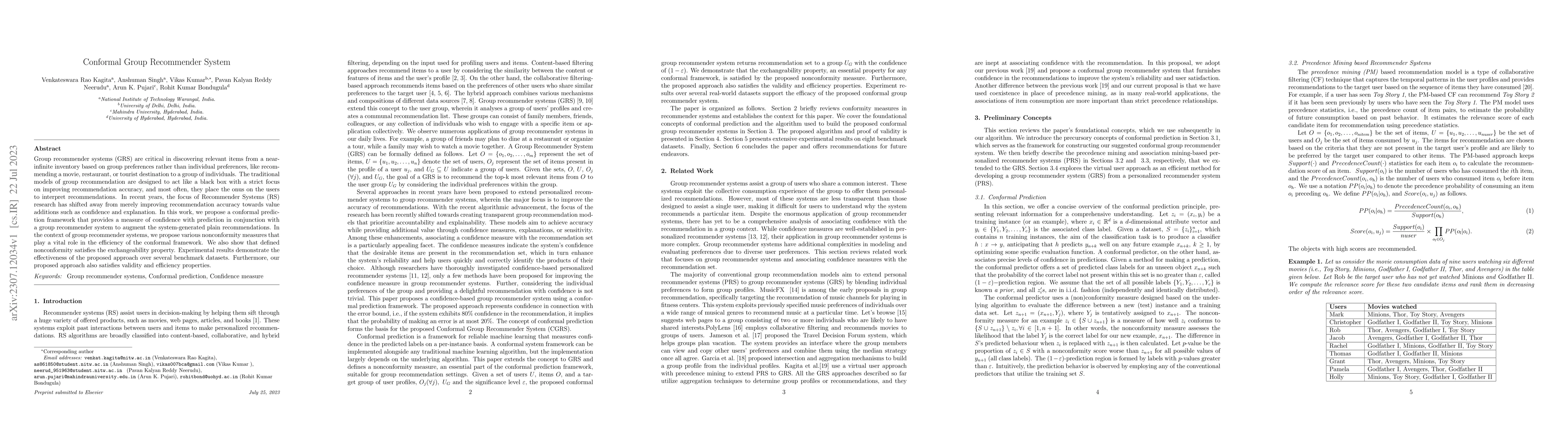 Thumbnail for Conformal Group Recommender System