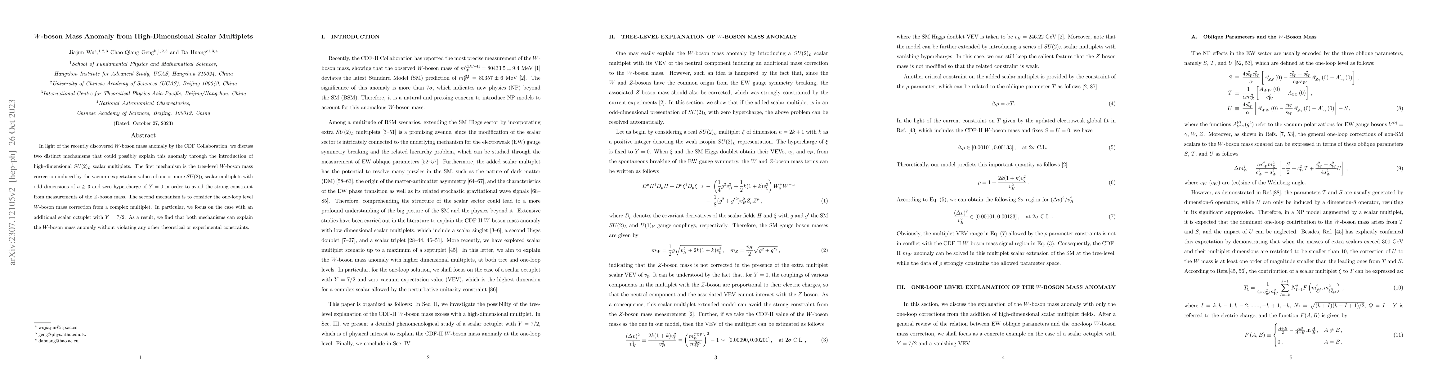 Thumbnail for $W$-boson Mass Anomaly from High-Dimensional Scalar Multiplets