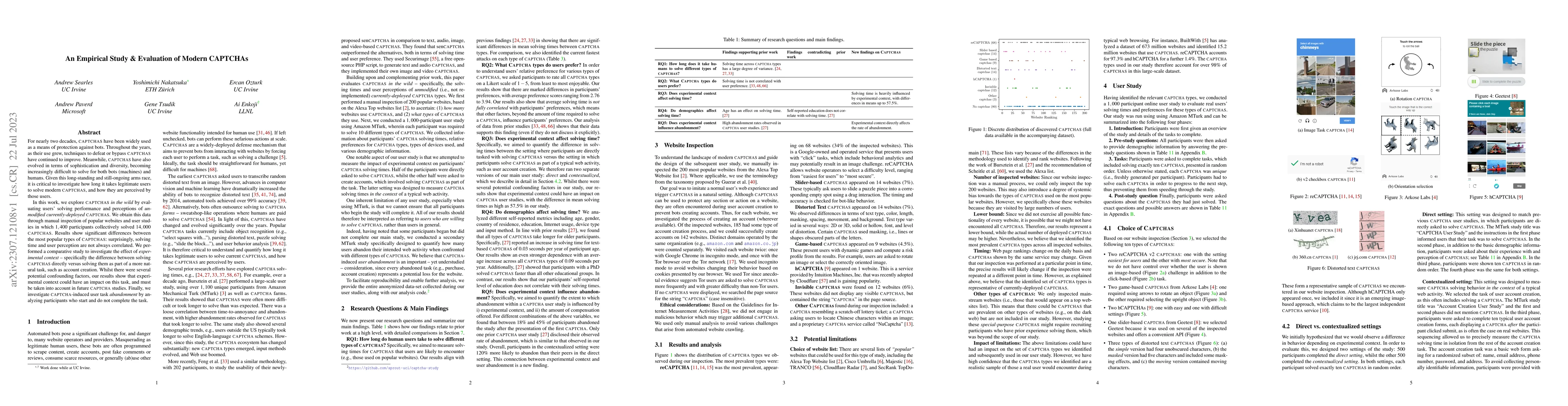 Thumbnail for An Empirical Study & Evaluation of Modern CAPTCHAs