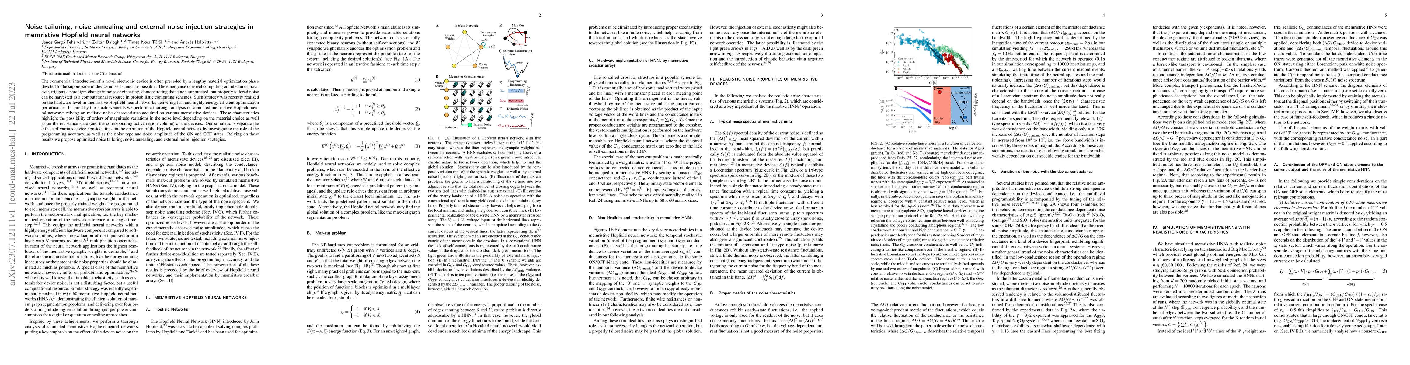 Thumbnail for Noise tailoring, noise annealing and external noise injection strategies
  in memristive Hopfield neural networks
