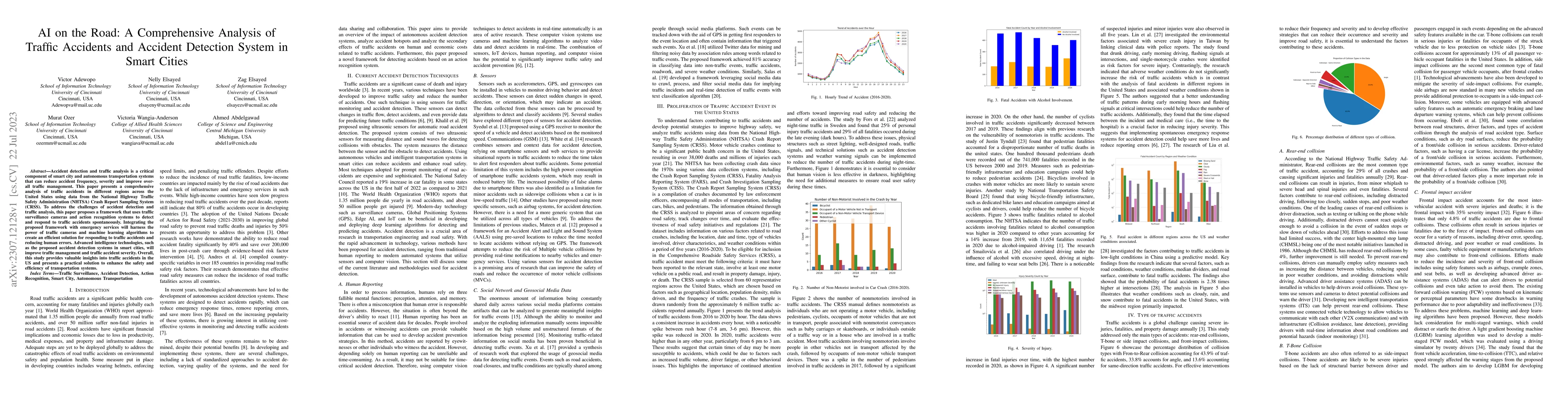 Thumbnail for AI on the Road: A Comprehensive Analysis of Traffic Accidents and
  Accident Detection System in Smart Cities