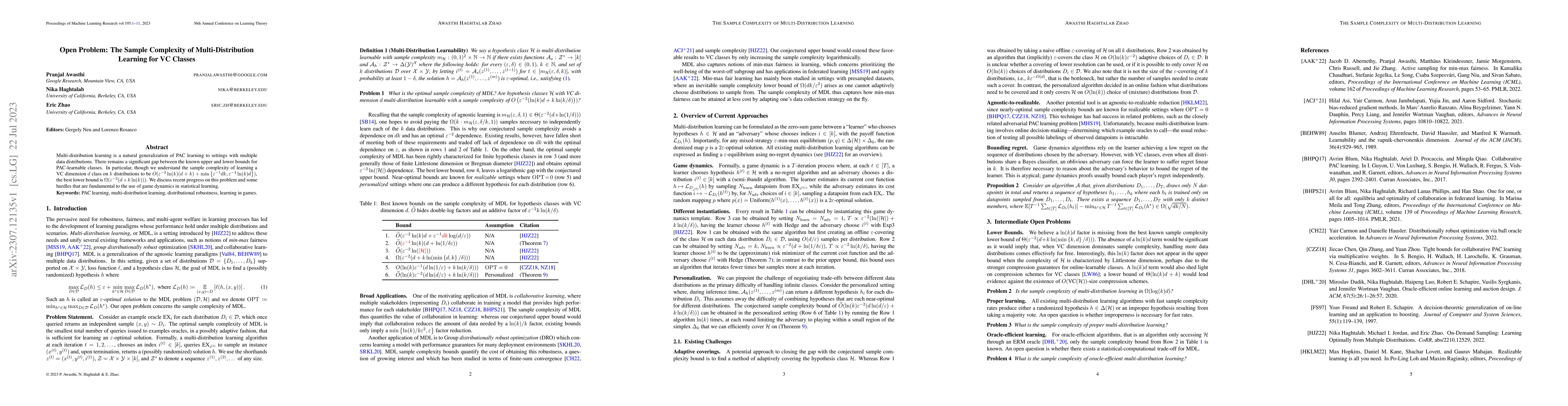Thumbnail for The Sample Complexity of Multi-Distribution Learning for VC Classes