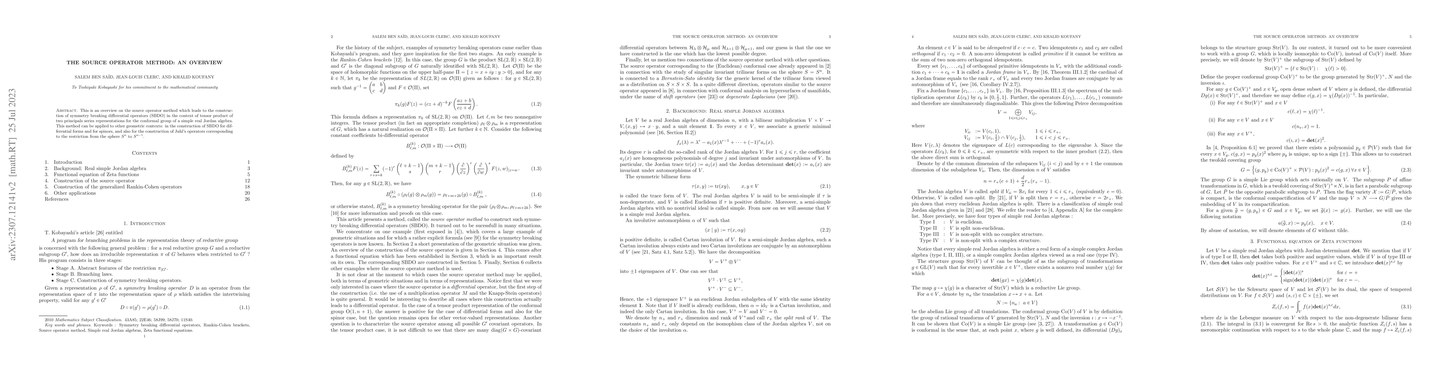 Thumbnail for The source operator method: an overview
