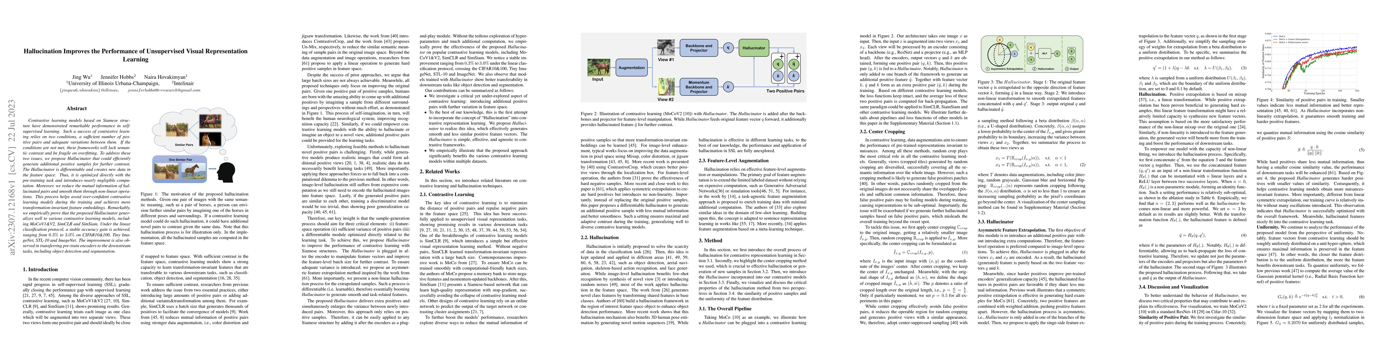 Thumbnail for Hallucination Improves the Performance of Unsupervised Visual
  Representation Learning