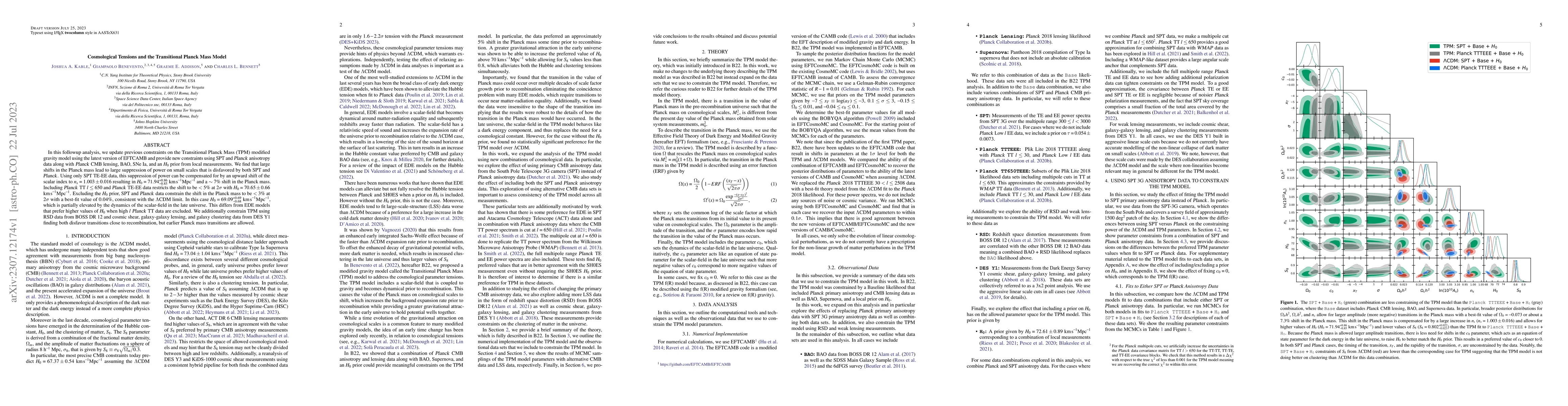 Thumbnail for Cosmological Tensions and the Transitional Planck Mass Model
