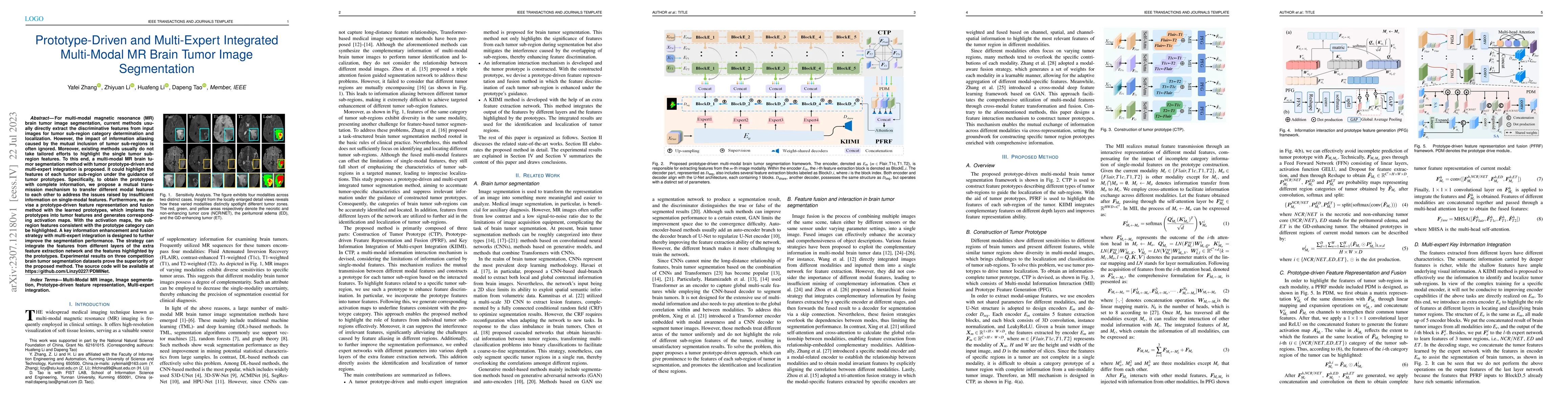 Thumbnail for Prototype-Driven and Multi-Expert Integrated Multi-Modal MR Brain Tumor
  Image Segmentation