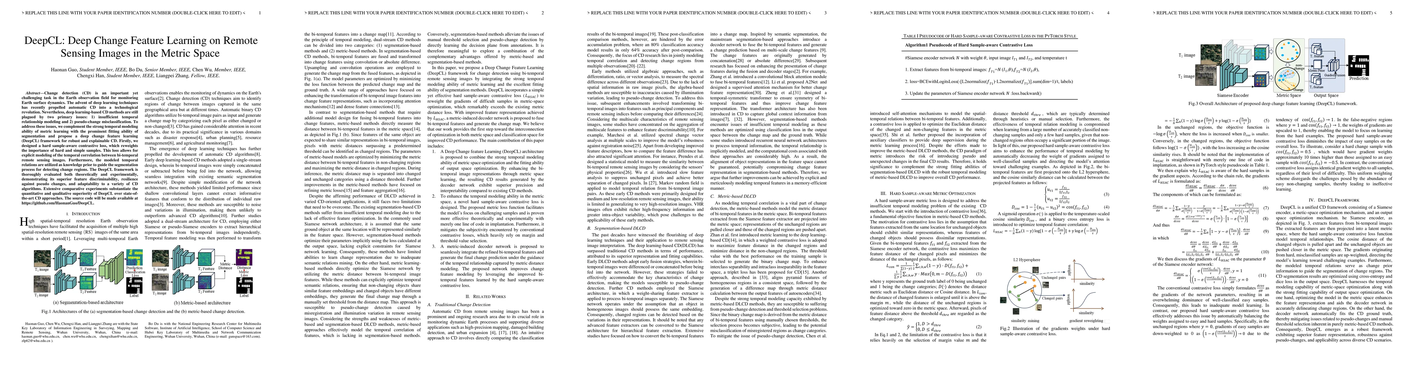Thumbnail for DeepCL: Deep Change Feature Learning on Remote Sensing Images in the
  Metric Space