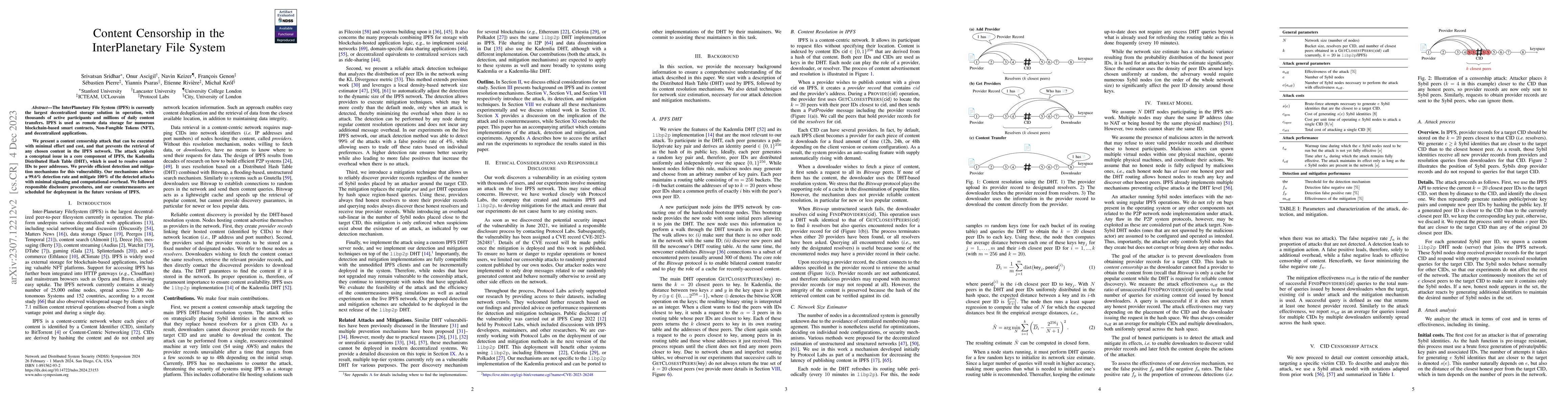 Thumbnail for Content Censorship in the InterPlanetary File System