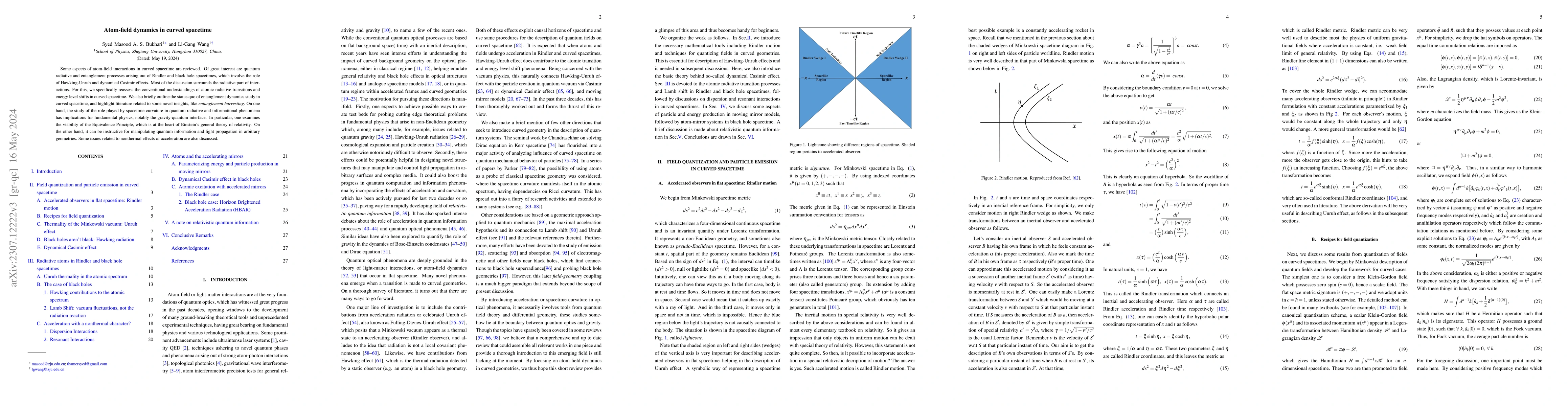 Thumbnail for Atom-field dynamics in curved spacetime