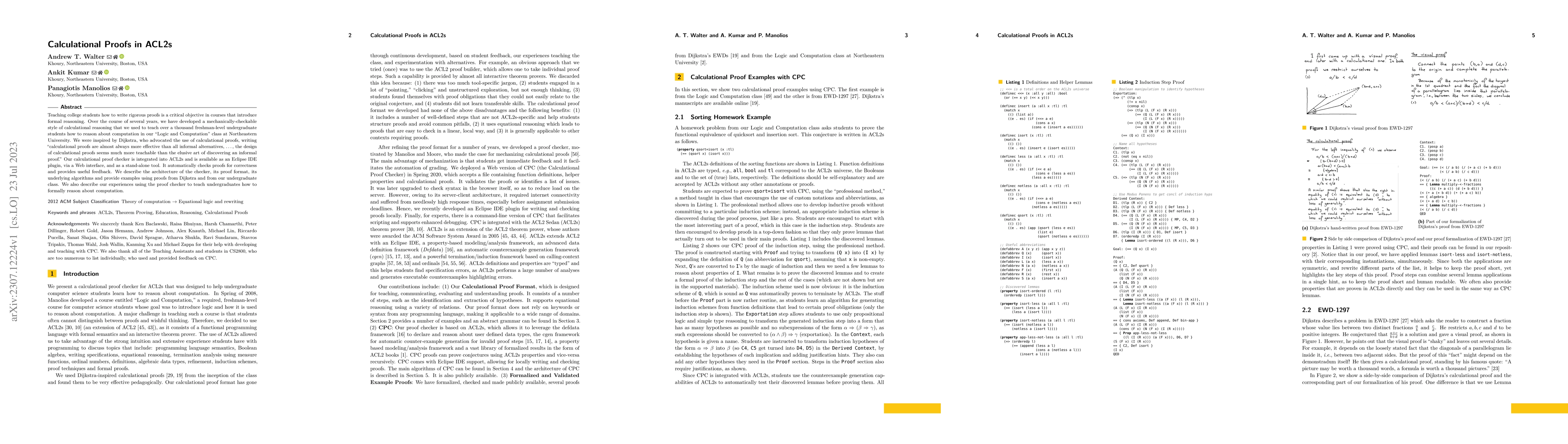 Thumbnail for Calculational Proofs in ACL2s