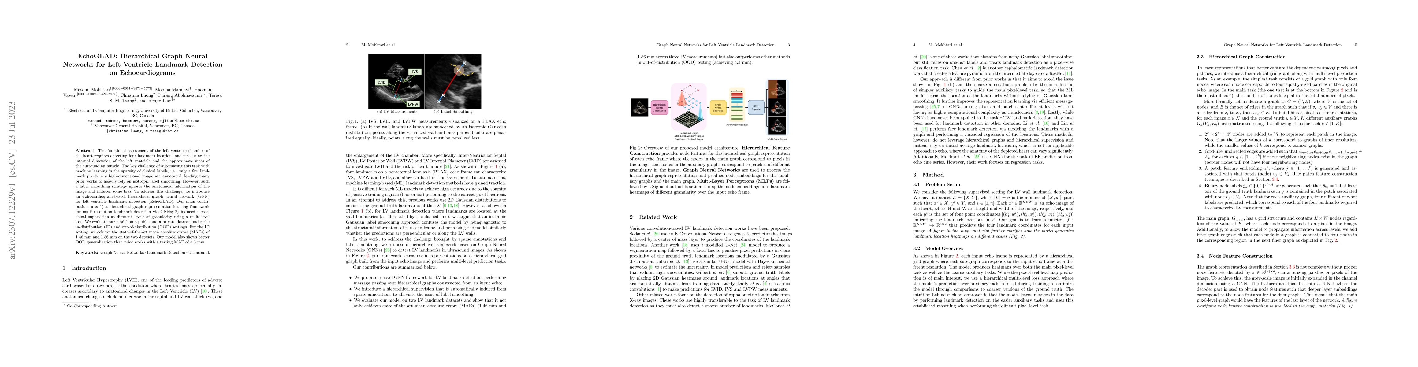 Thumbnail for EchoGLAD: Hierarchical Graph Neural Networks for Left Ventricle Landmark
  Detection on Echocardiograms