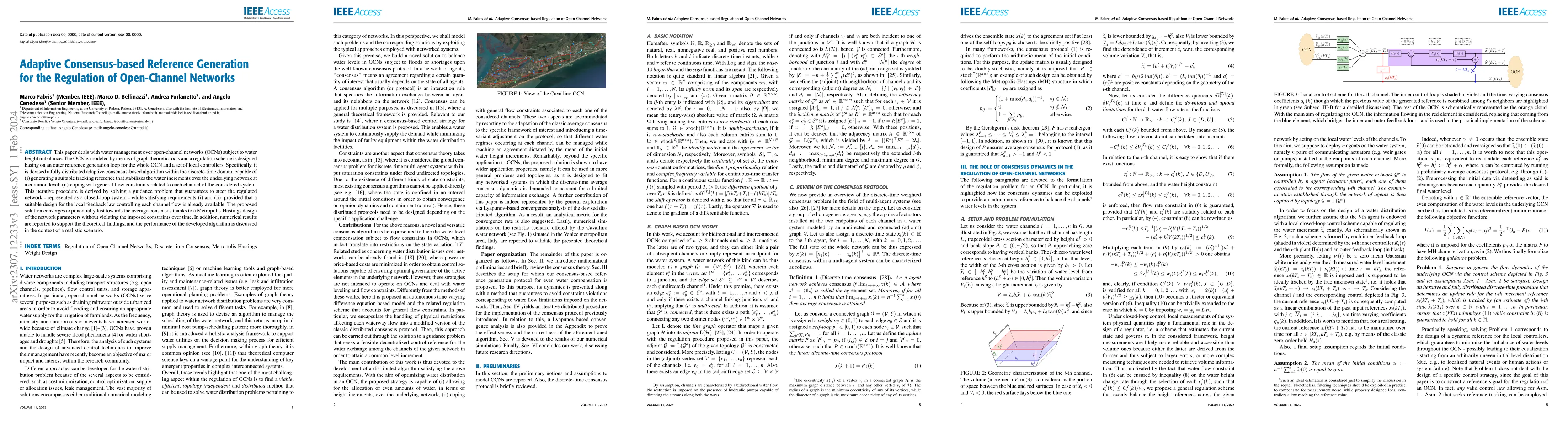 Thumbnail for Adaptive Consensus-based Reference Generation for the Regulation of
  Open-Channel Networks