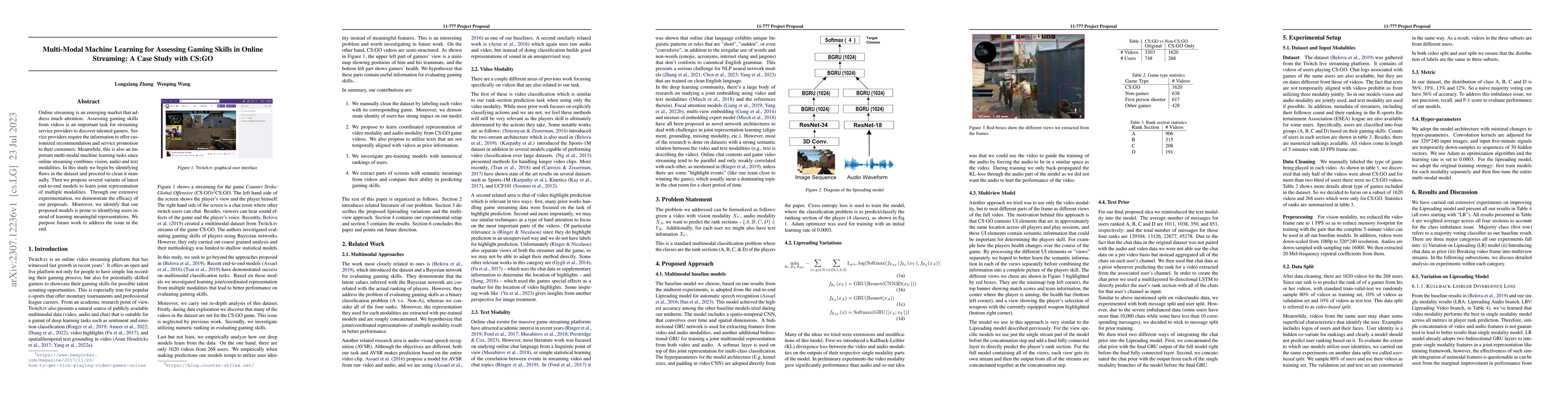Thumbnail for Multi-Modal Machine Learning for Assessing Gaming Skills in Online
  Streaming: A Case Study with CS:GO