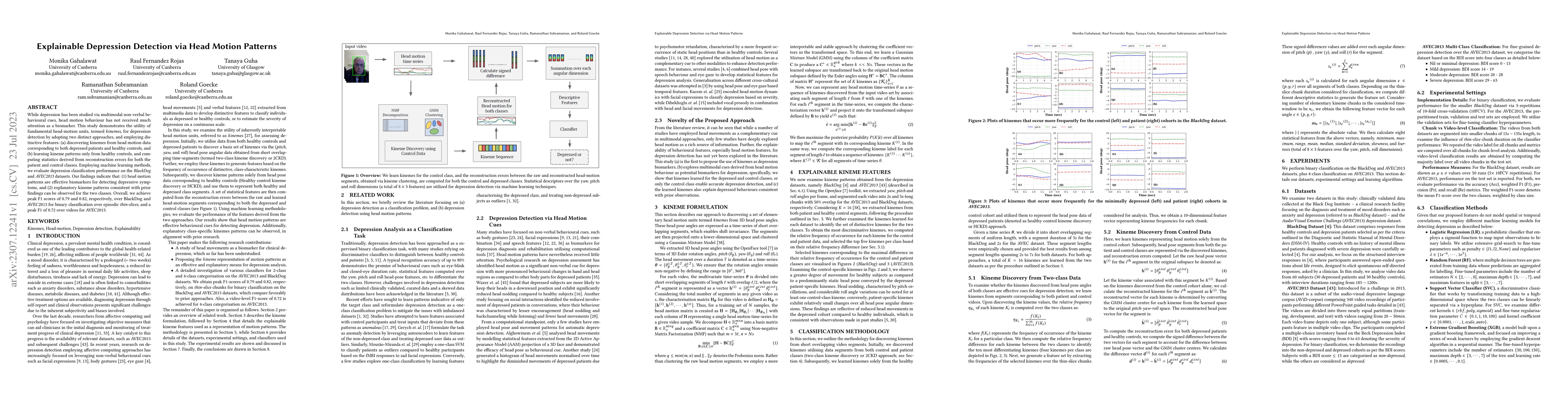Thumbnail for Explainable Depression Detection via Head Motion Patterns