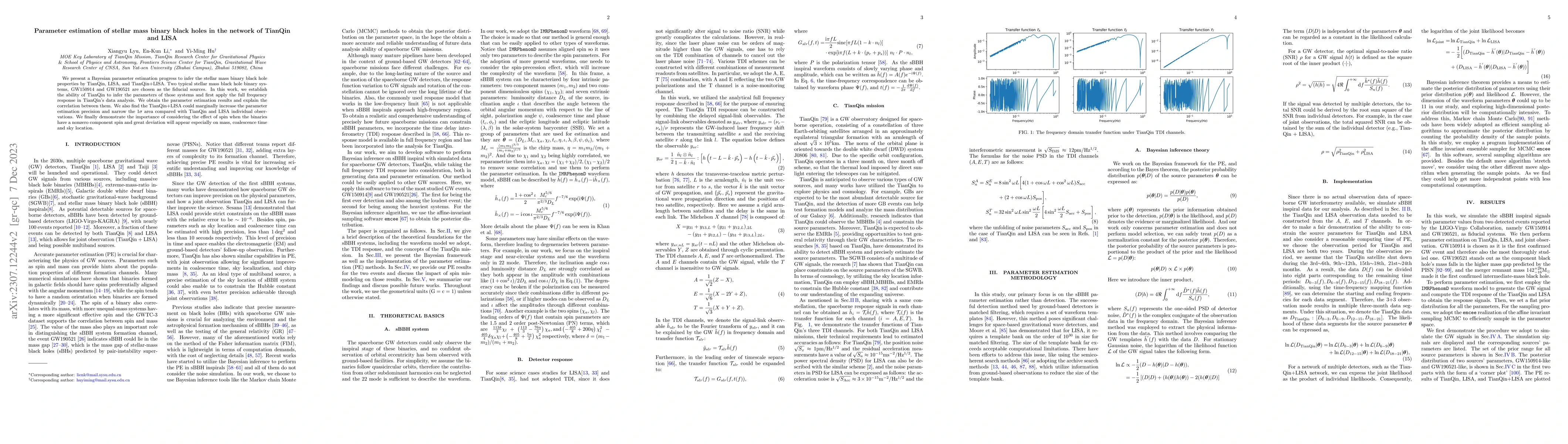 Thumbnail for Parameter Estimation of Stellar Mass Binary Black Holes under the
  Network of TianQin and LISA