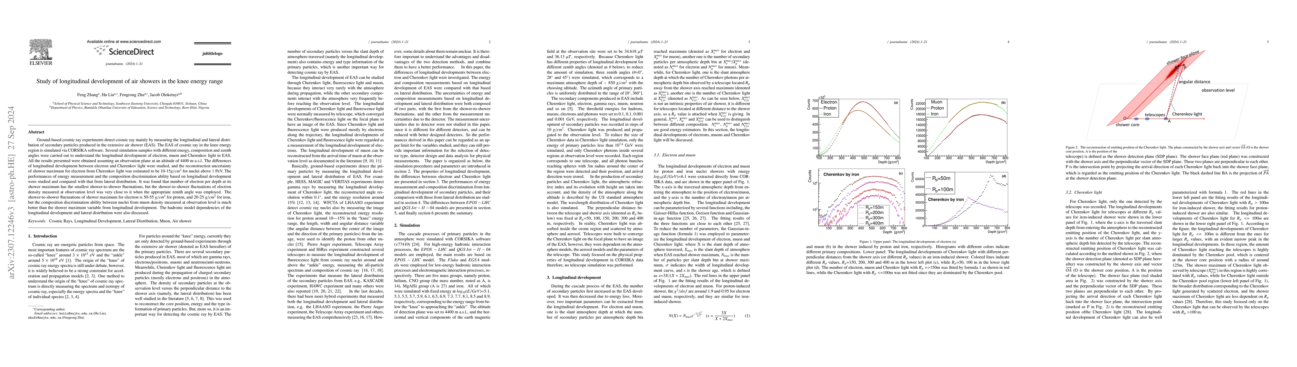 Thumbnail for Study of longitudinal development of air showers in the knee energy
  range