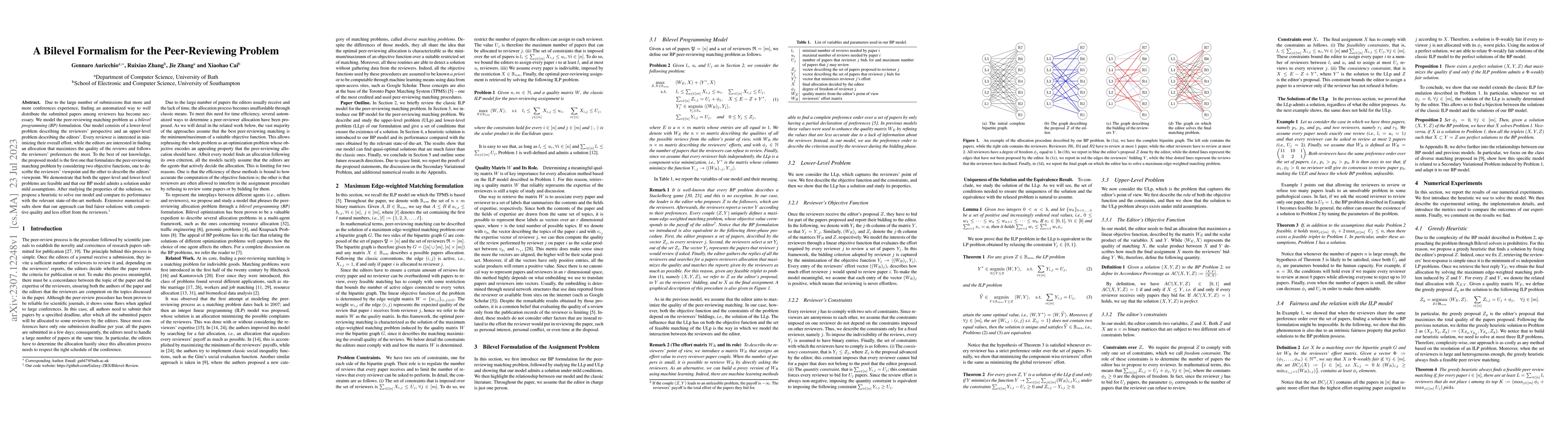 Thumbnail for A Bilevel Formalism for the Peer-Reviewing Problem
