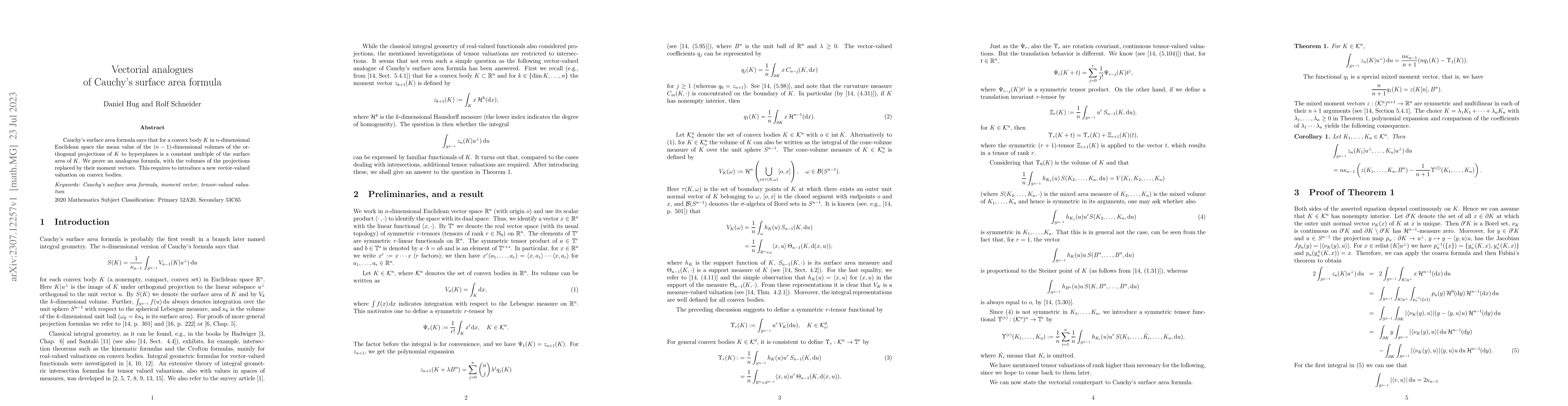 Thumbnail for Vectorial analogues of Cauchy's surface area formula