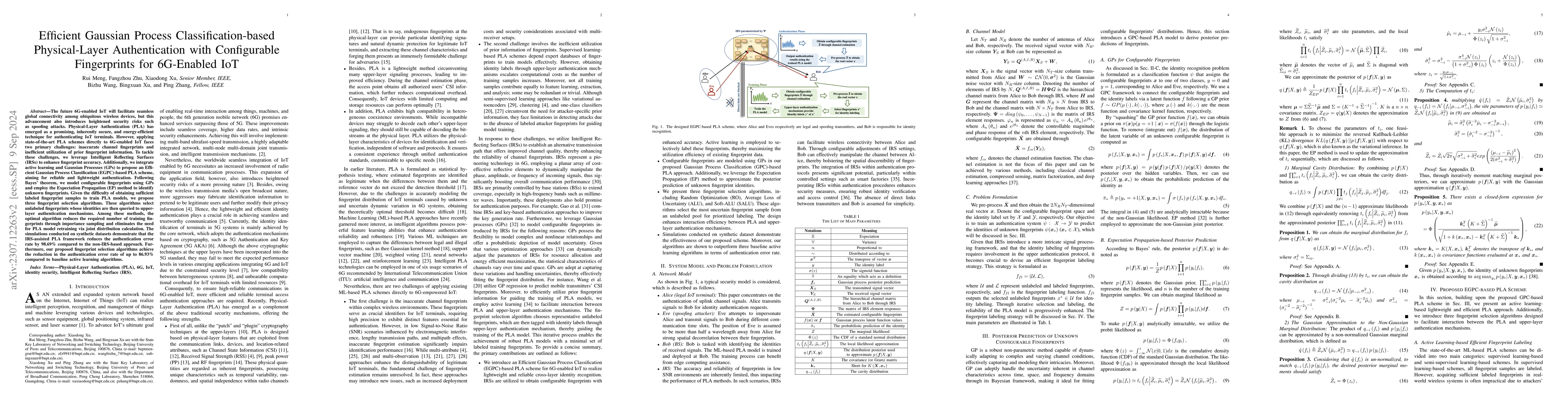 Thumbnail for Efficient Gaussian Process Classification-based Physical-Layer
  Authentication with Configurable Fingerprints for 6G-Enabled IoT