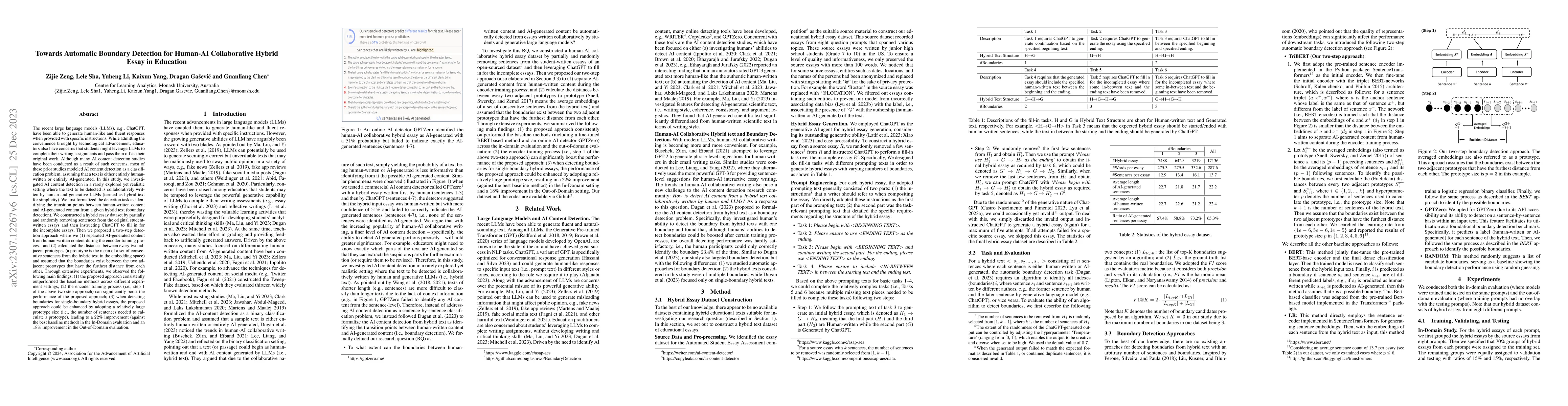 Thumbnail for Towards Automatic Boundary Detection for Human-AI Collaborative Hybrid
  Essay in Education