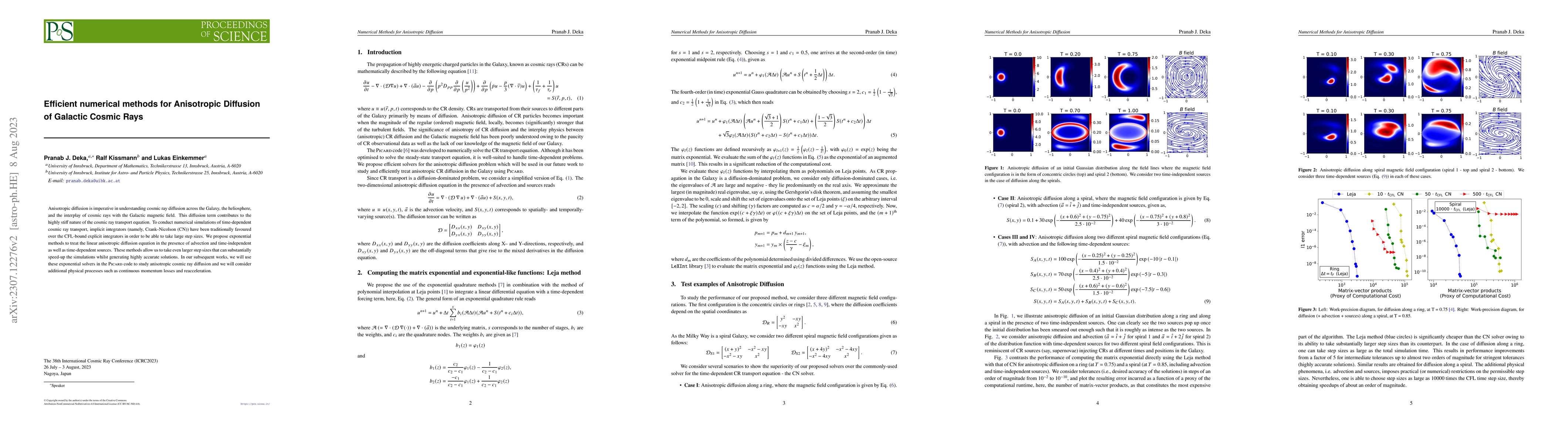 Thumbnail for Efficient numerical methods for Anisotropic Diffusion of Galactic Cosmic
  Rays