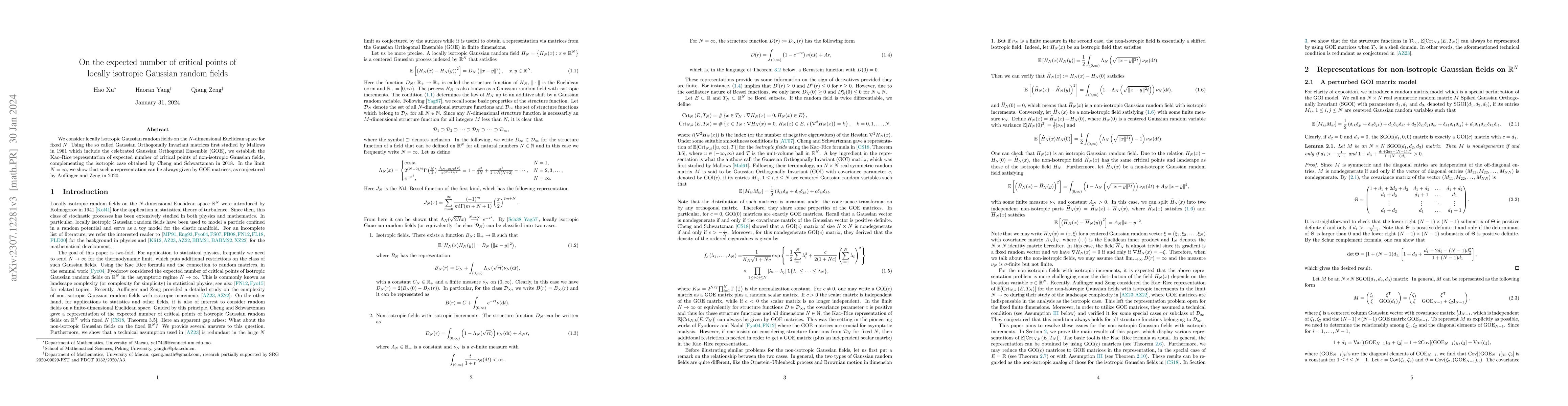 Thumbnail for On the expected number of critical points of locally isotropic Gaussian
  random fields