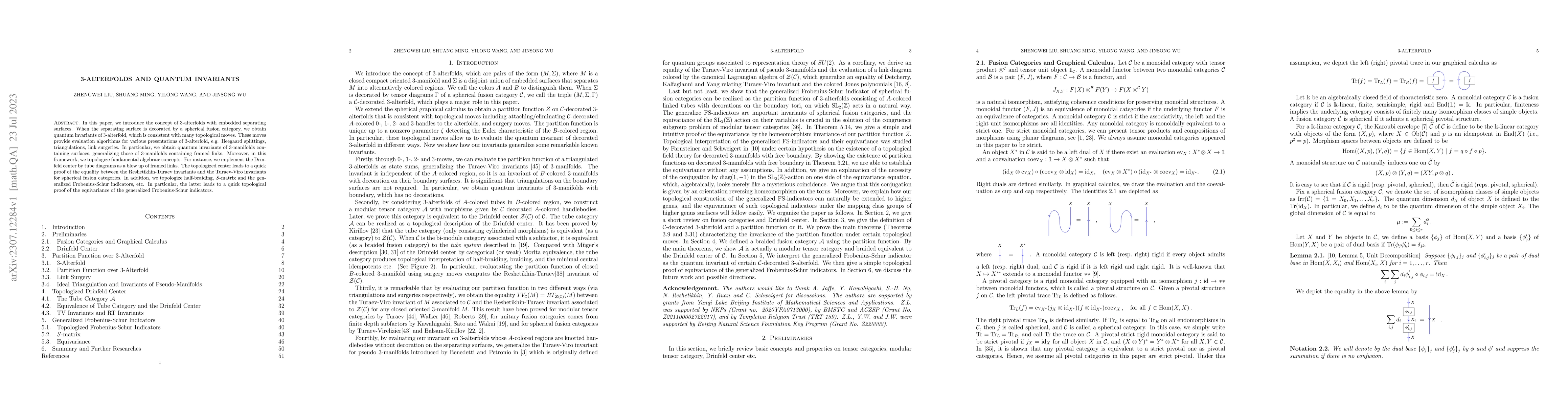 Thumbnail for 3-Alterfolds and Quantum Invariants