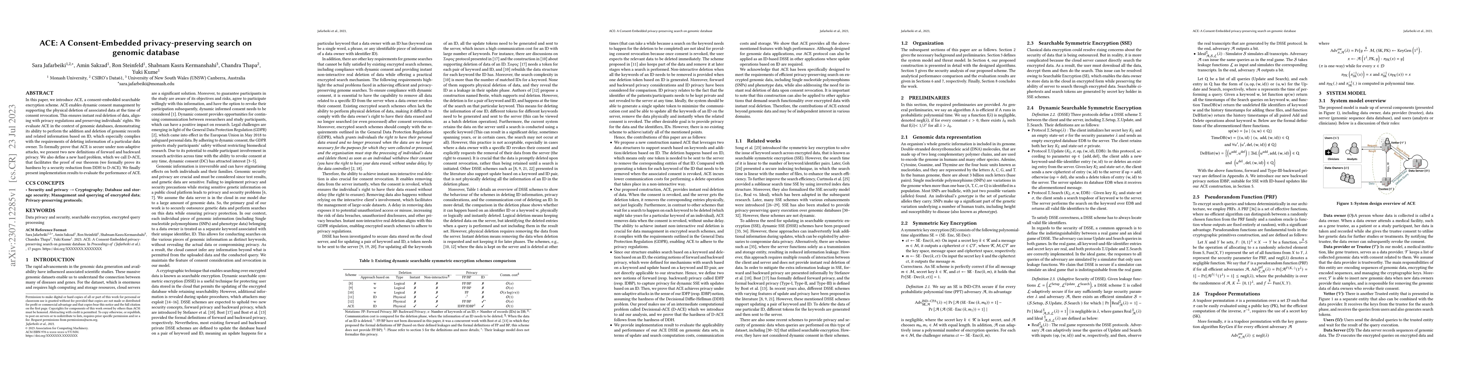 Thumbnail for ACE: A Consent-Embedded privacy-preserving search on genomic database