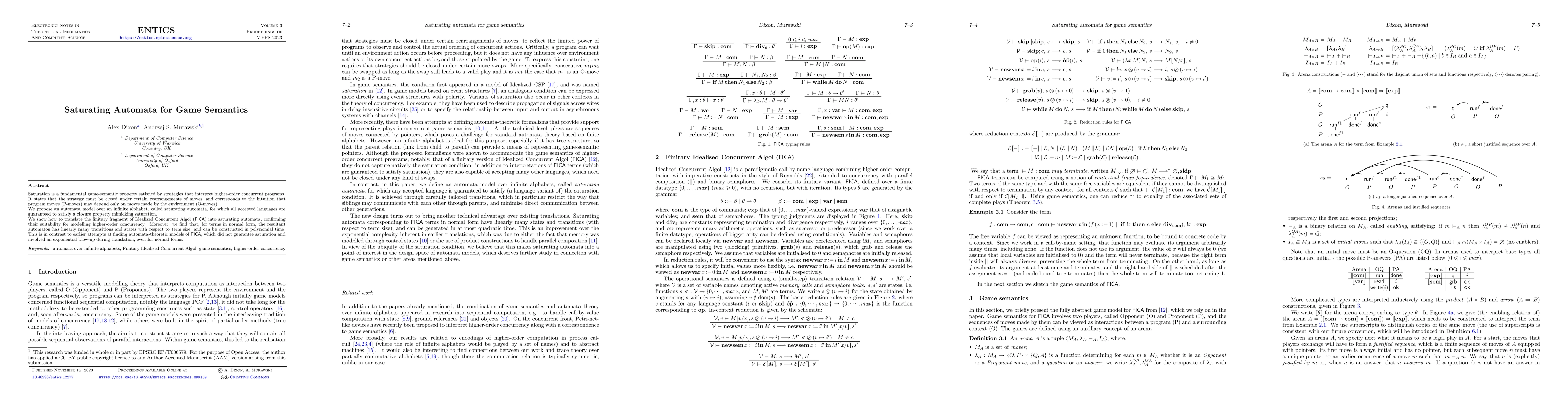 Thumbnail for Saturating automata for game semantics