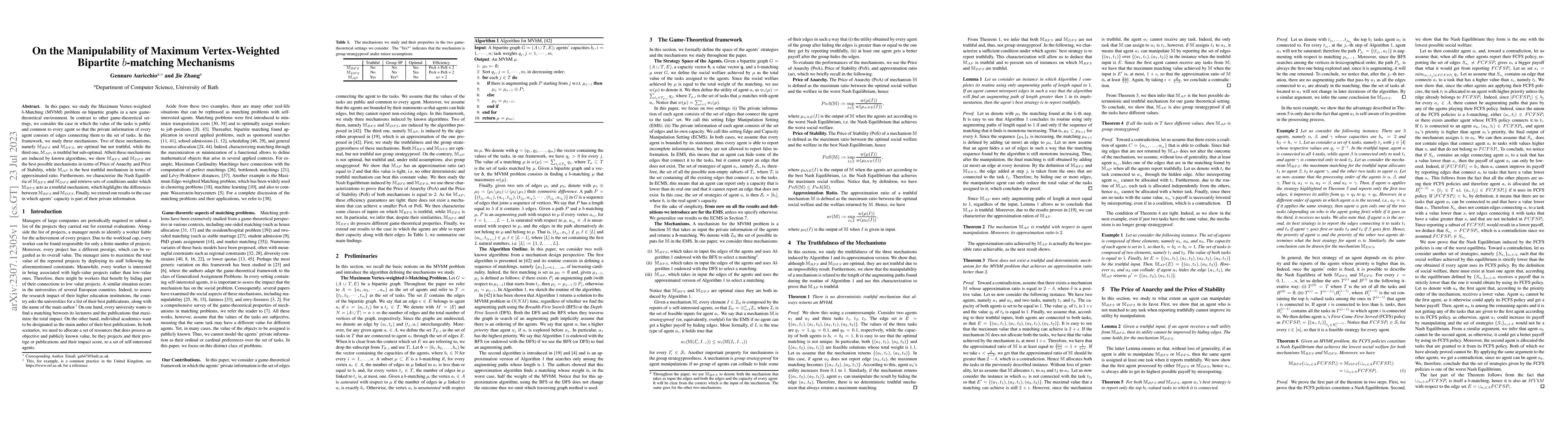 Thumbnail for On the Manipulability of Maximum Vertex-Weighted Bipartite $b$-matching
  Mechanisms