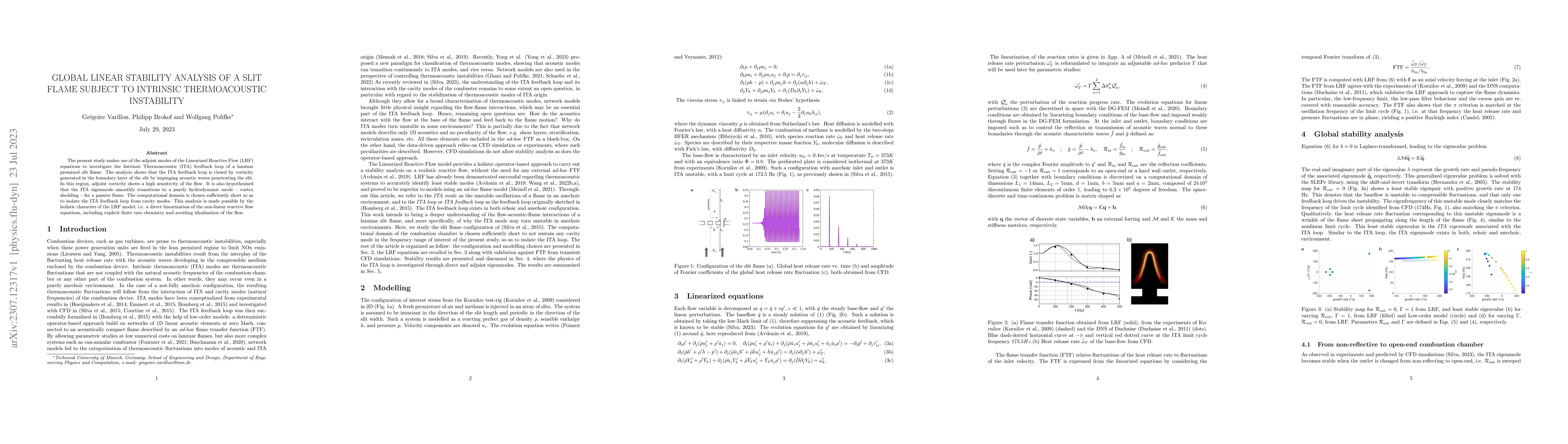 Thumbnail for Global linear stability analysis of a slit flame subject to intrinsic
  thermoacoustic instability