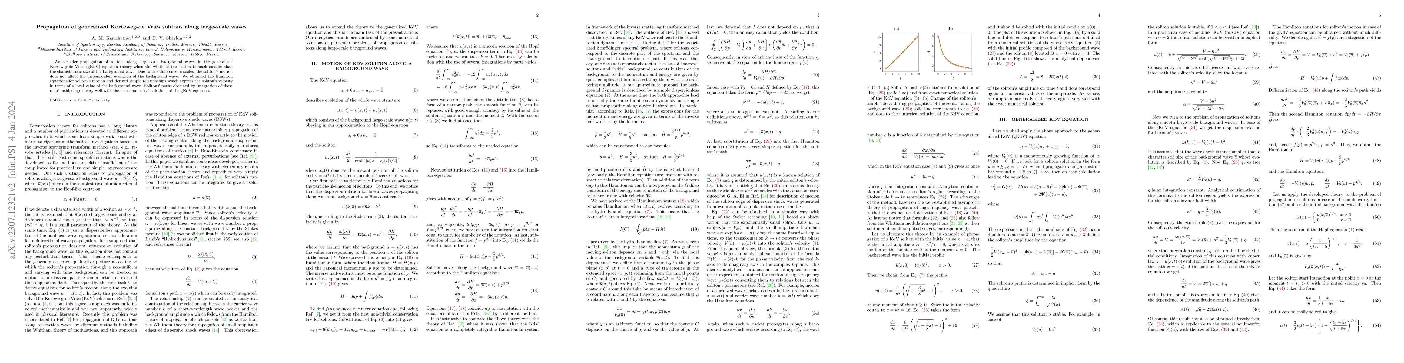 Thumbnail for Propagation of generalized Korteweg-de Vries solitons along large-scale
  waves