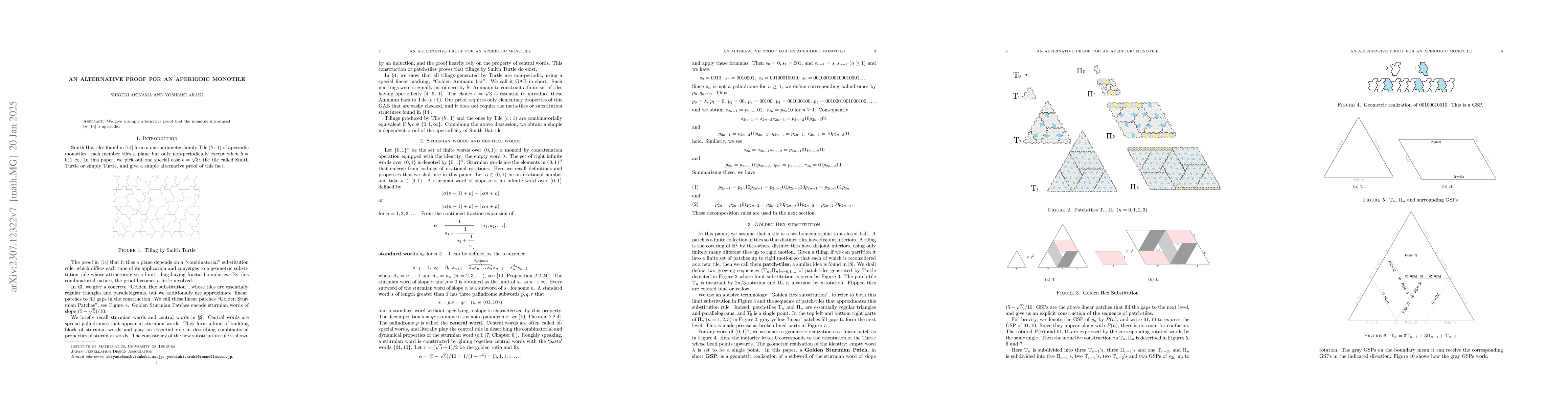Thumbnail for An alternative proof for an aperiodic monotile