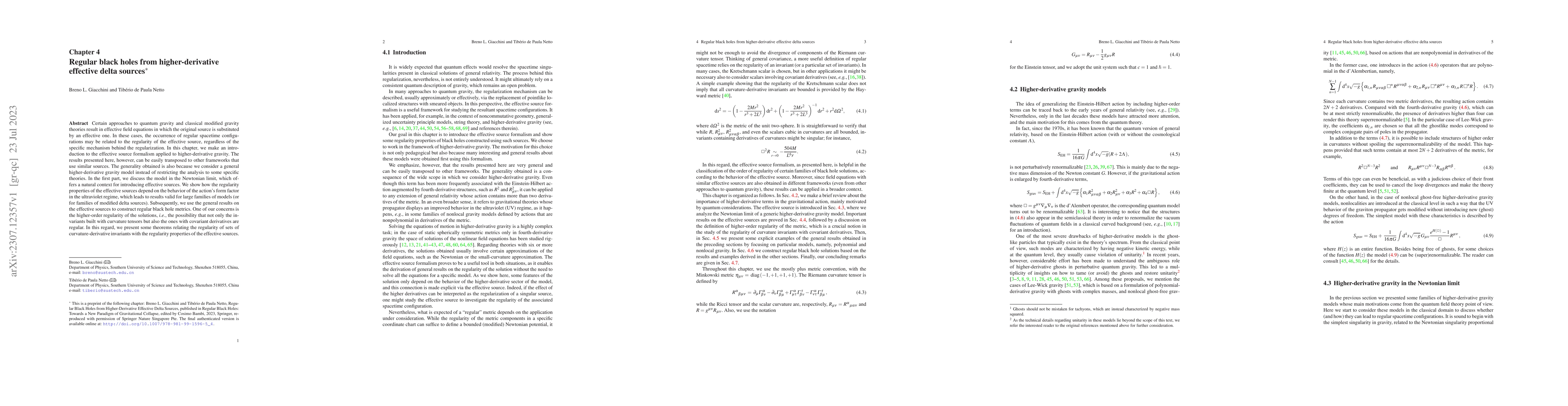 Thumbnail for Regular black holes from higher-derivative effective delta sources