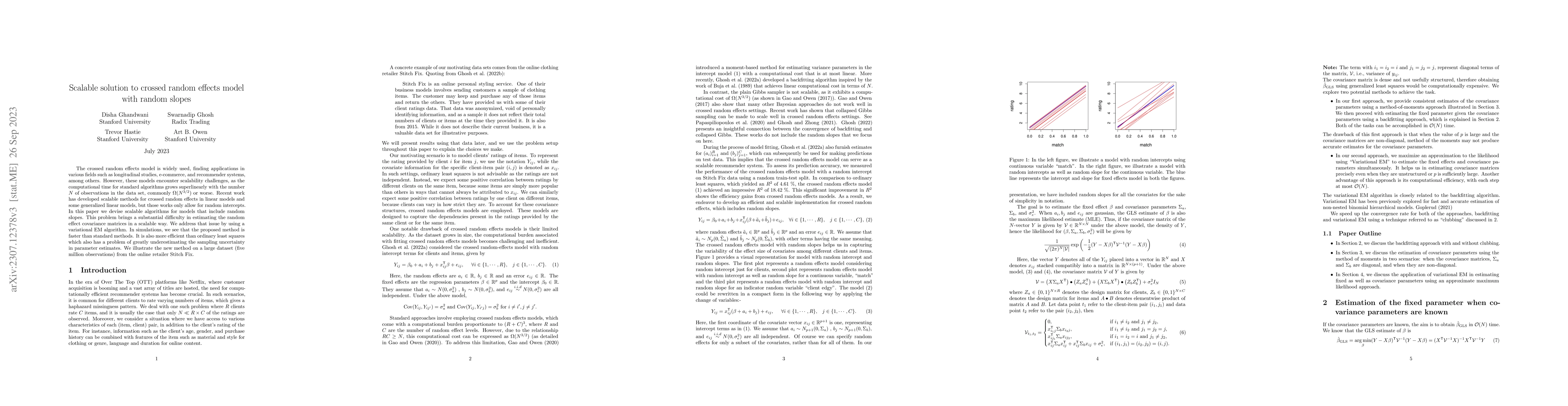 Thumbnail for Scalable solution to crossed random effects model with random slopes