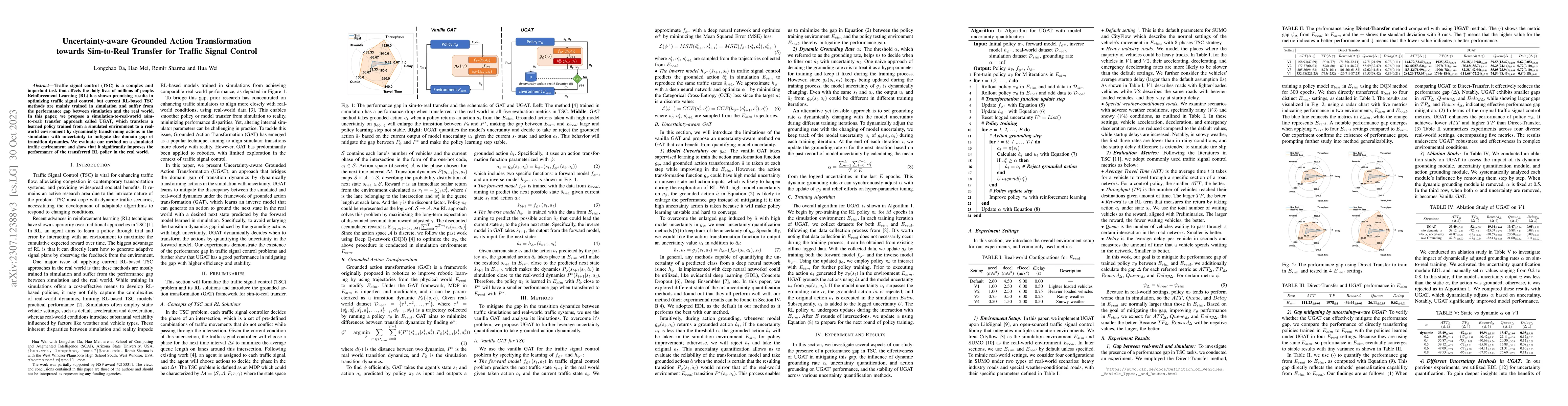 Thumbnail for Uncertainty-aware Grounded Action Transformation towards Sim-to-Real
  Transfer for Traffic Signal Control