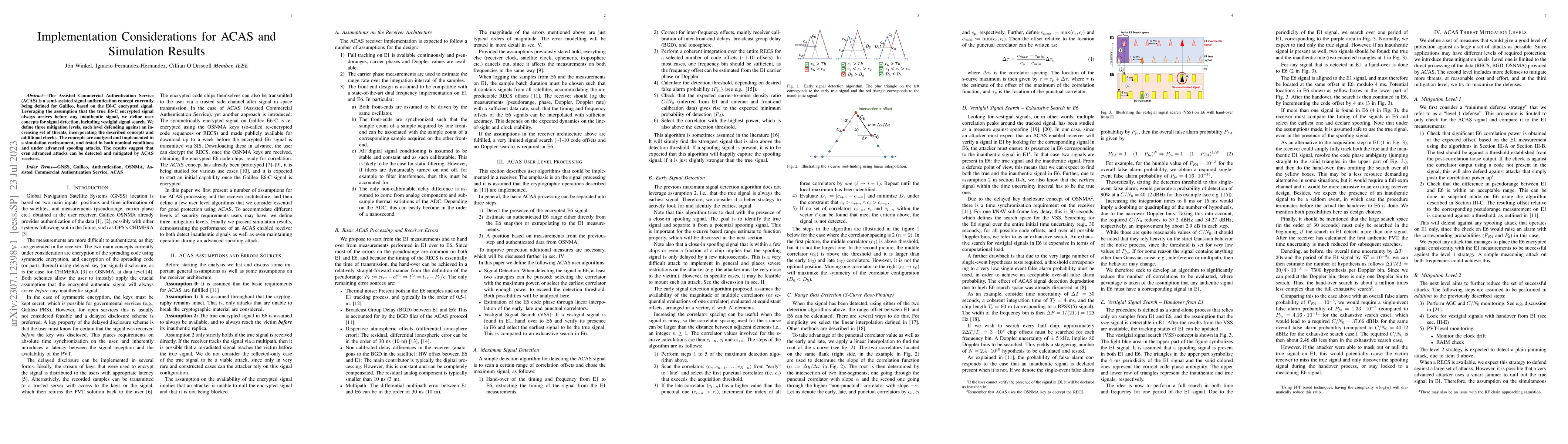 Thumbnail for Implementation Considerations for ACAS and Simulation Results