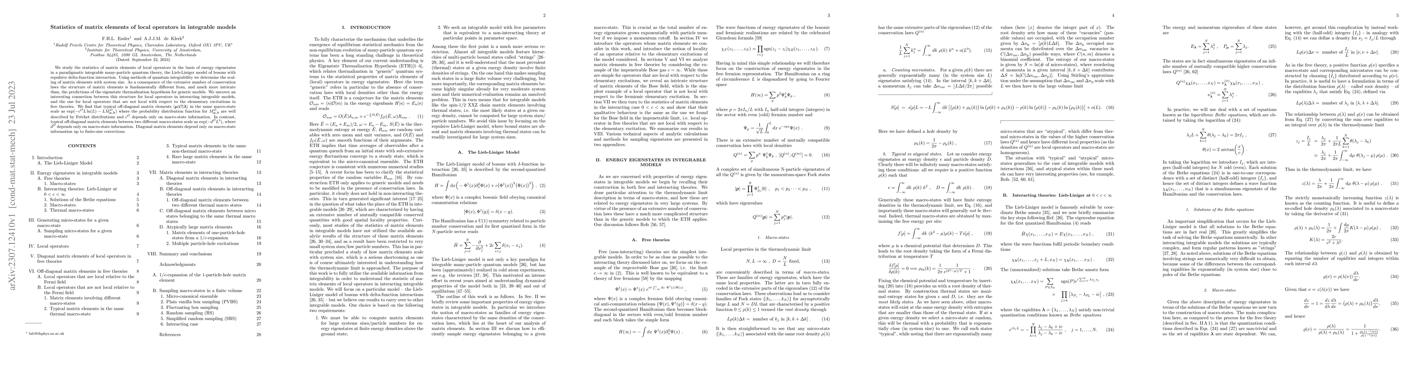 Thumbnail for Statistics of matrix elements of local operators in integrable models