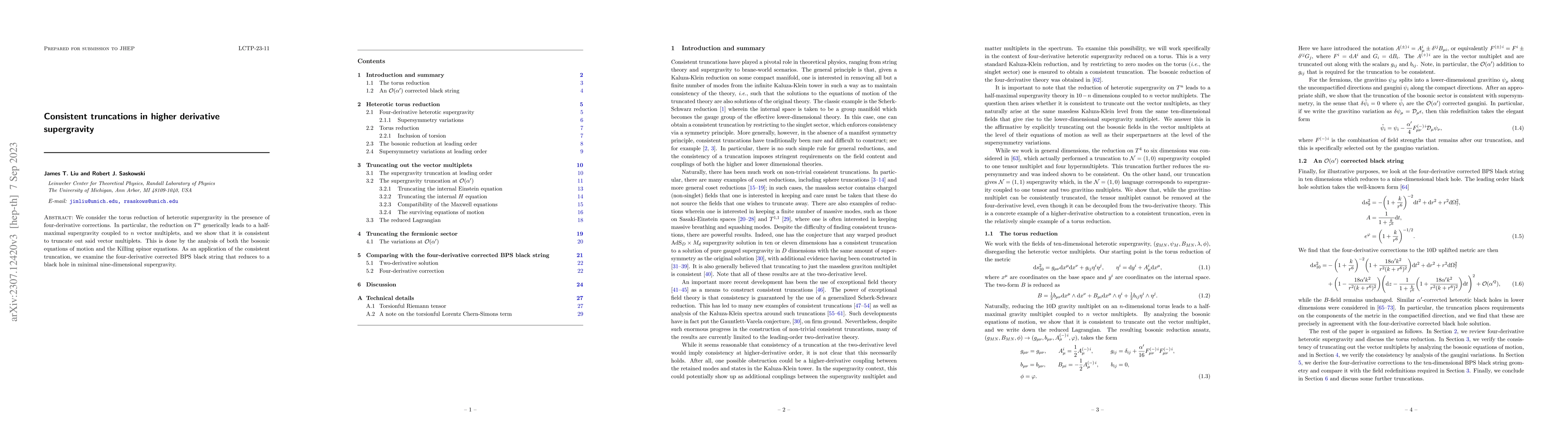 Thumbnail for Consistent truncations in higher derivative supergravity