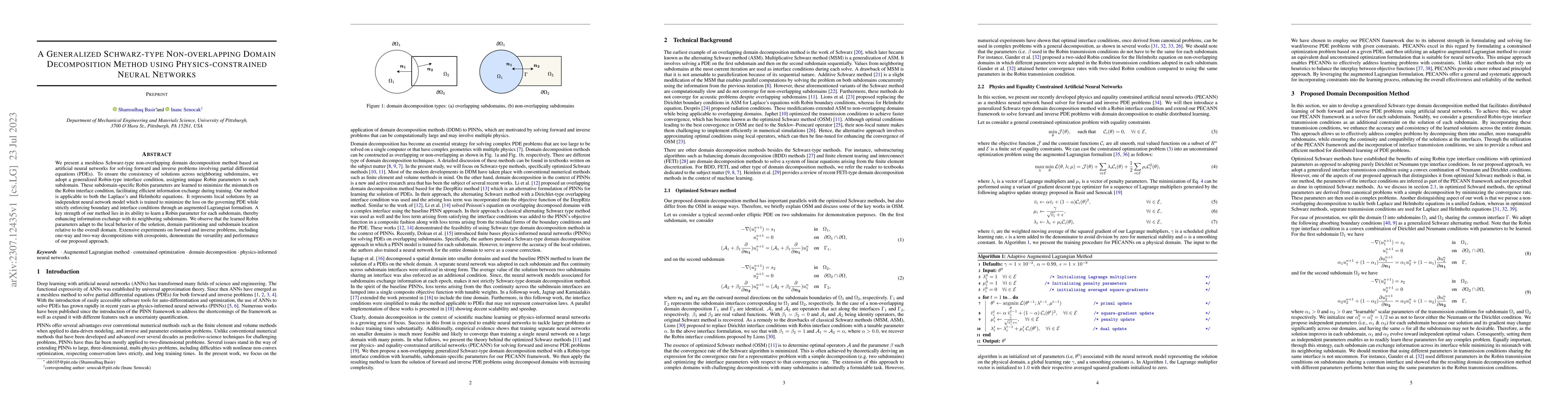 Thumbnail for A Generalized Schwarz-type Non-overlapping Domain Decomposition Method
  using Physics-constrained Neural Networks