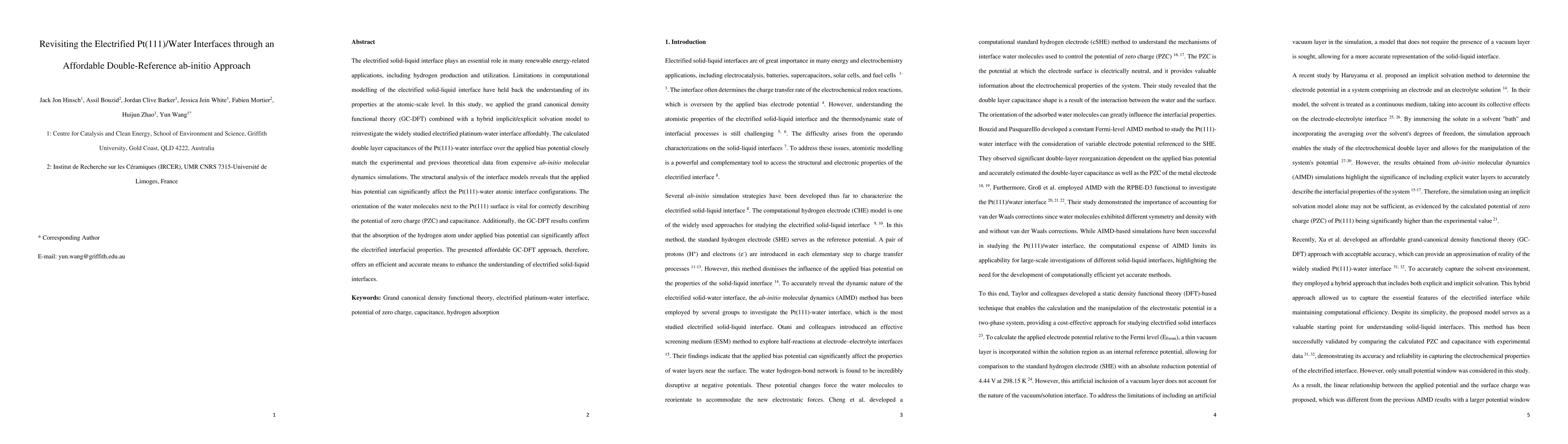 Thumbnail for Revisiting the Electrified Pt(111)/Water Interfaces through an
  Affordable Double-Reference ab-initio Approach