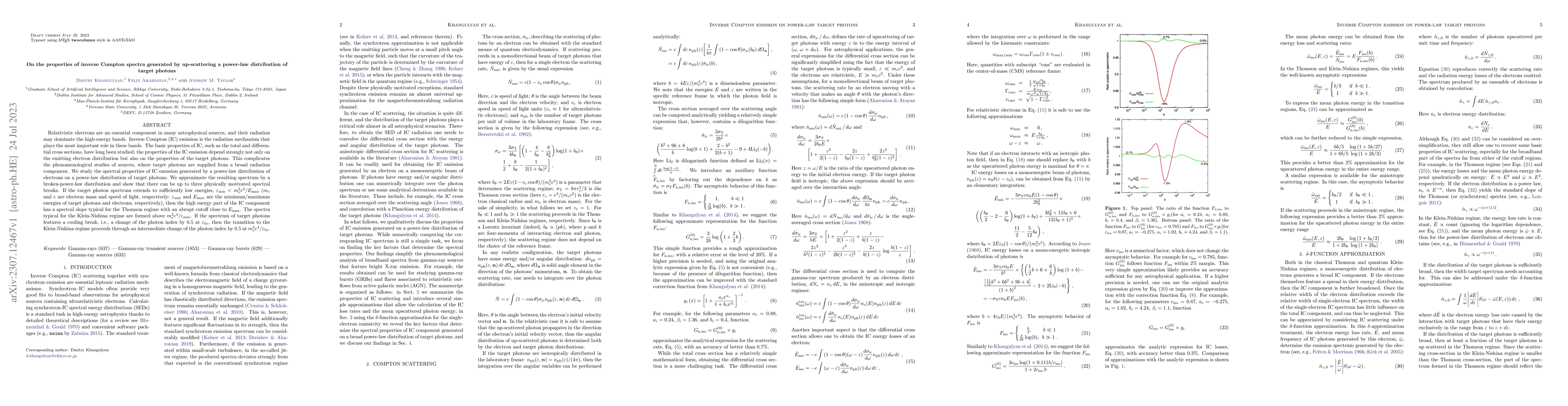 Thumbnail for On the properties of inverse Compton spectra generated by up-scattering
  a power-law distribution of target photons