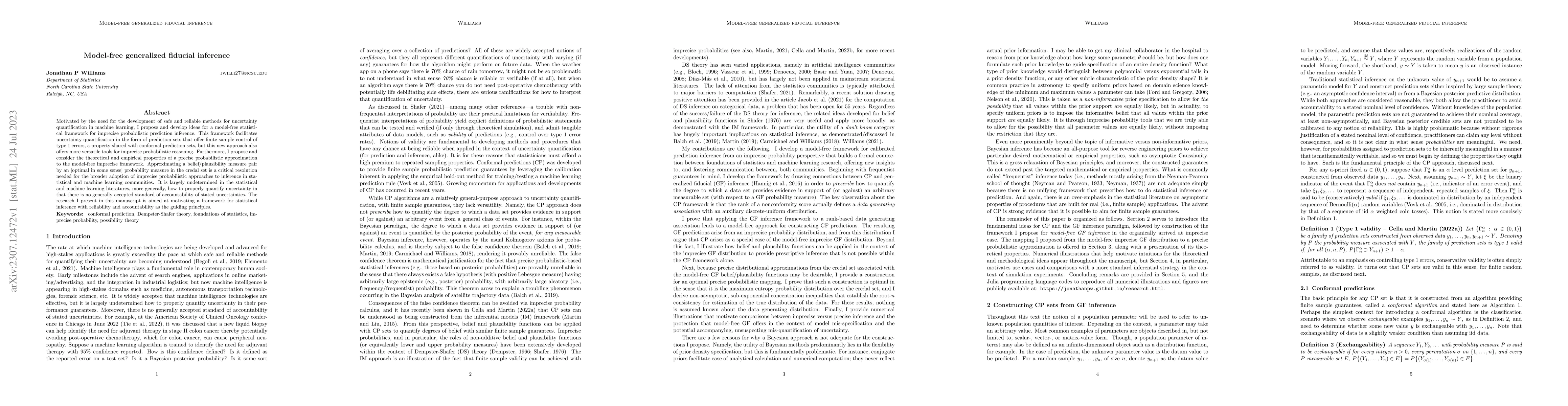 Thumbnail for Model-free generalized fiducial inference