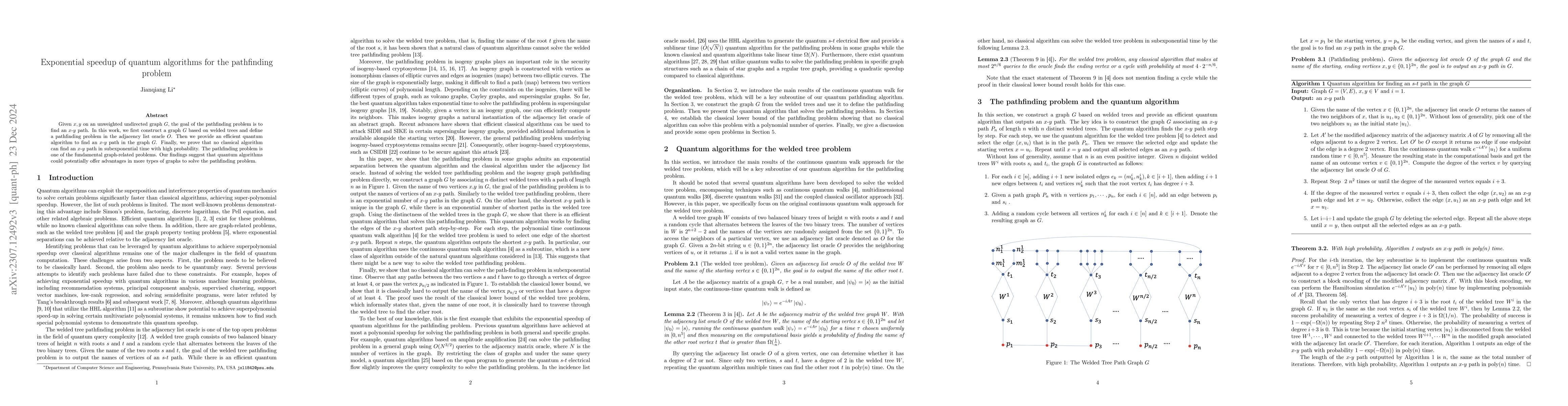 Thumbnail for Exponential speedup of quantum algorithms for the pathfinding problem