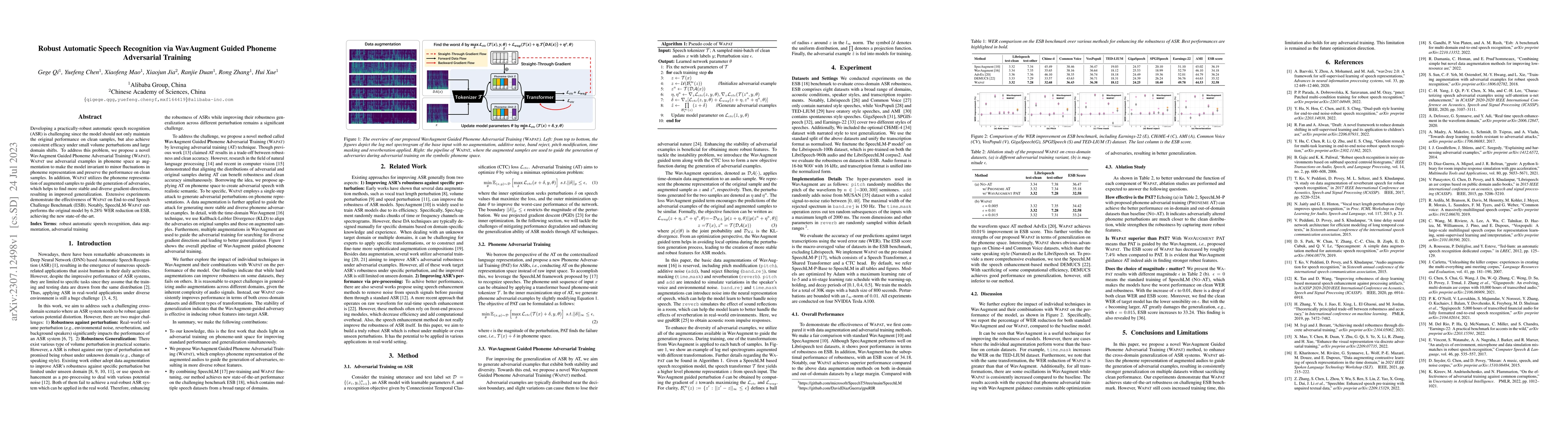 Thumbnail for Robust Automatic Speech Recognition via WavAugment Guided Phoneme
  Adversarial Training