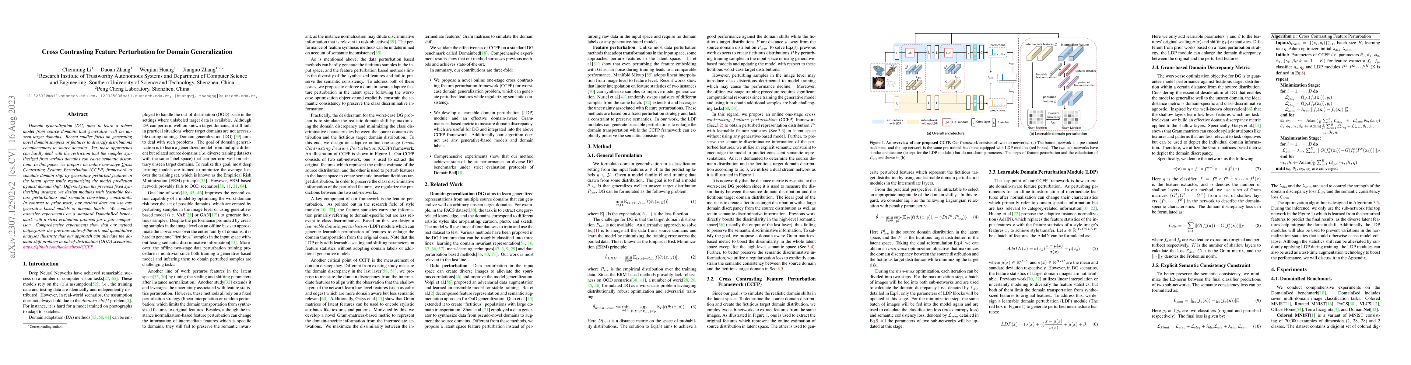 Thumbnail for Cross Contrasting Feature Perturbation for Domain Generalization