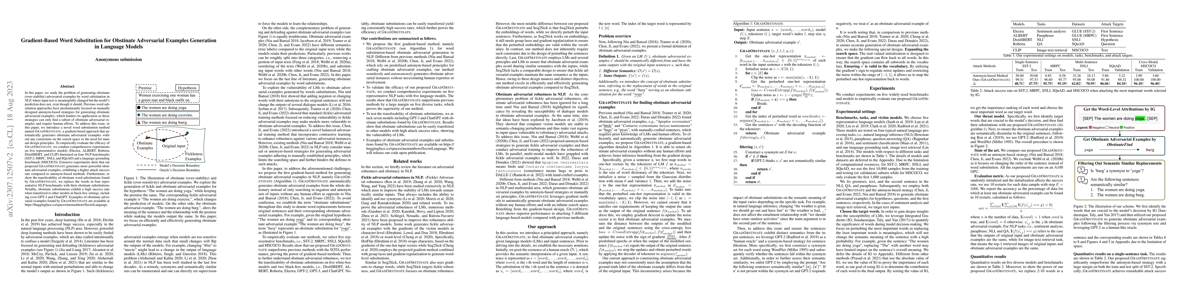 Thumbnail for Gradient-Based Word Substitution for Obstinate Adversarial Examples
  Generation in Language Models